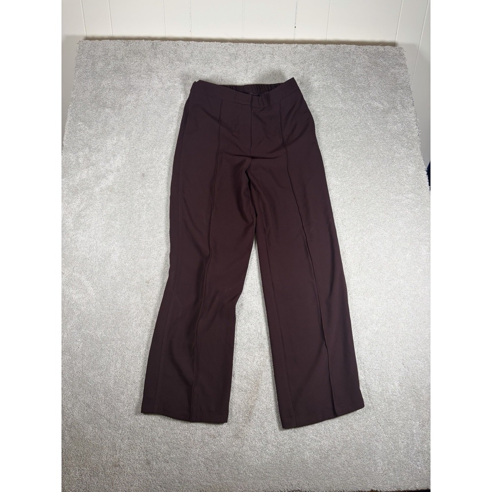 Reiss Women's Aleah Flared Suit Trousers Pants Size US 12 Brown Seamed Front